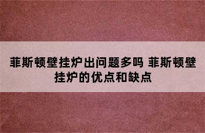 菲斯顿壁挂炉出问题多吗 菲斯顿壁挂炉的优点和缺点